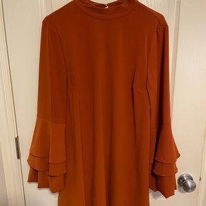Long Sleeve Burnt Orange Dress